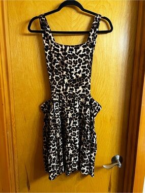 paper tee Leopard-Print Mini Pinafore Dress in Brown and Black